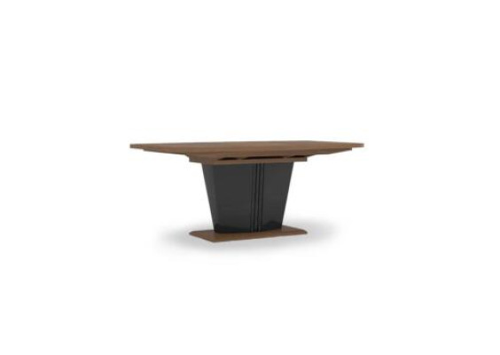 Mesa de comedor moderna de color marrón en diseño de comedor, mesa de madera de lujo, muebles nuevos.