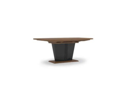 Mesa de comedor moderna de color marrón en diseño de comedor, mesa de madera de lujo, muebles nuevos.