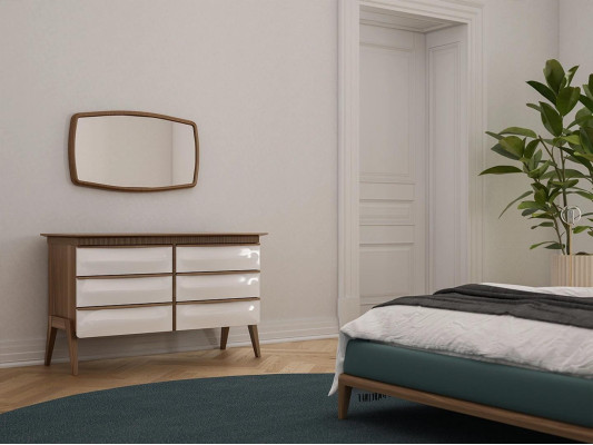 Diseño moderno cómoda con espejo armario de lujo dormitorio nuevo mueble.