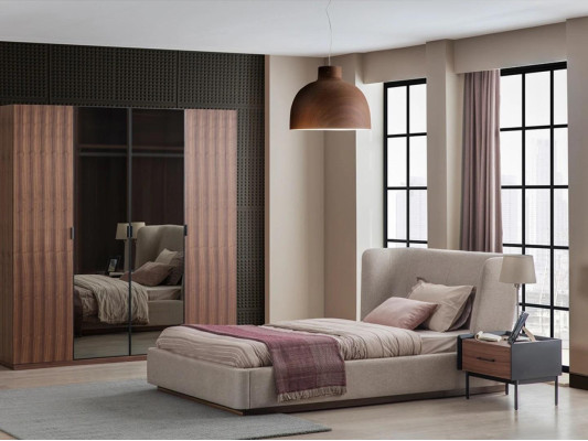 Armario moderno diseño de dormitorio armario de madera armario de lujo puertas de vidrio