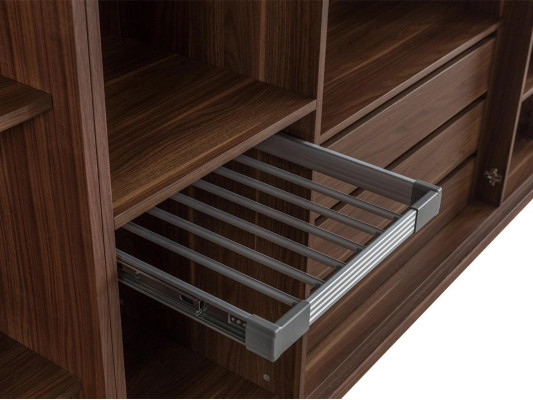 Dormitorio Moderno Armario de madera Diseño Armario Puertas de cristal