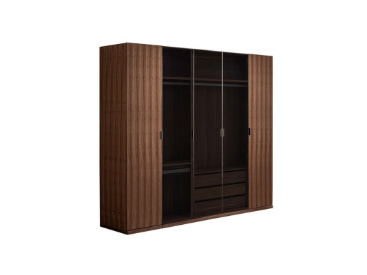 Dormitorio Moderno Armario de madera Diseño Armario Puertas de cristal