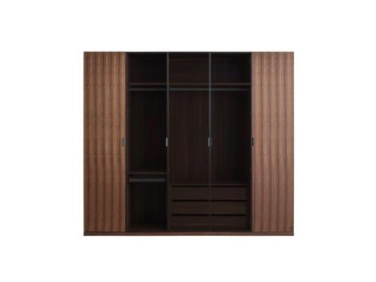Dormitorio Moderno Armario de madera Diseño Armario Puertas de cristal