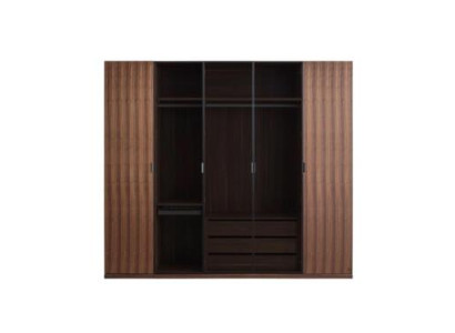 Dormitorio Moderno Armario de madera Diseño Armario Puertas de cristal