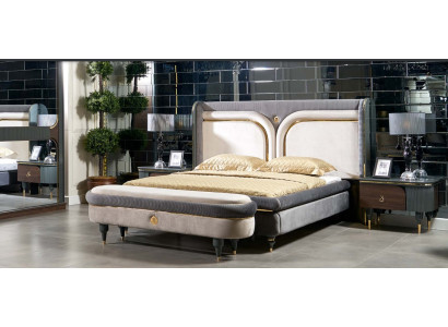 Cama 2x mesita de noche 3 piezas set camas cama de matrimonio dormitorio hotel matrimonio lujo nuevo