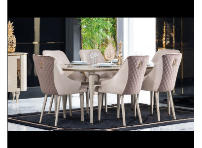 Juego de comedor de mesa 6 sillas silla Set completo Nuevo grupo de comedor de 7 piezas.