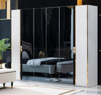 Armario Muebles Armario Estilo italiano Armarios de lujo Dormitorio Oro