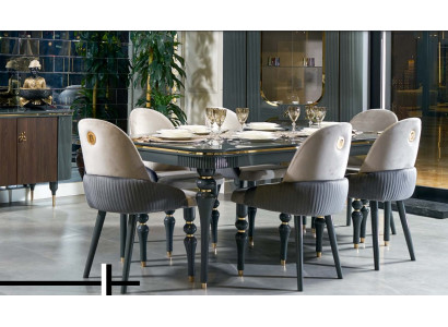 Mesa de comedor Conjunto de comedor Mesa de madera, juegos de mesa completos de 7 piezas Mesa de comedor 6 sillas