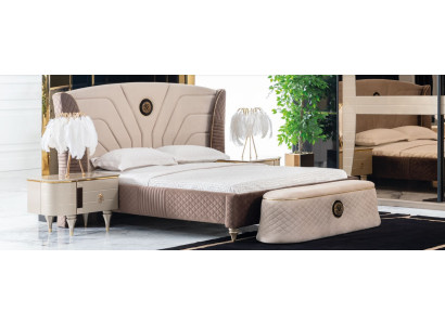 Dormitorio cama doble de 160x200 cm, cama de lujo, 2 mesitas de noche, juego de 3 piezas, camas nuevas