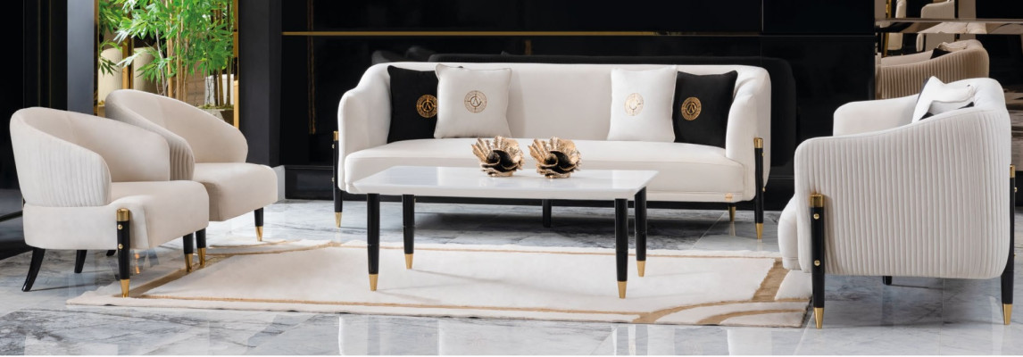 Conjunto de sofás de diseño Sofá Sofá Terciopelo Acolchado Asiento 3+3+1+1 Asientos Conjunto de sofás