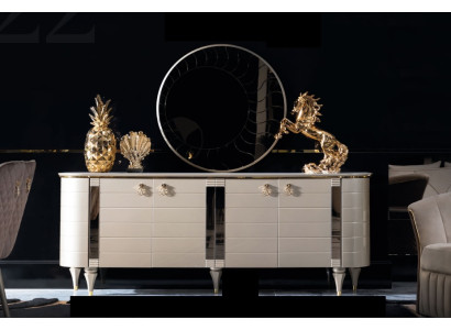 Cómoda Espejo Madera Conjunto de cómoda Moderno Armario Consola Muebles Nuevo Conjunto de 2 piezas