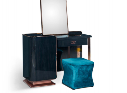 Taburete Azul Textil para Dormitorio Nuevo Creativo Diseño Moderno Muebles de Lujo en Tela