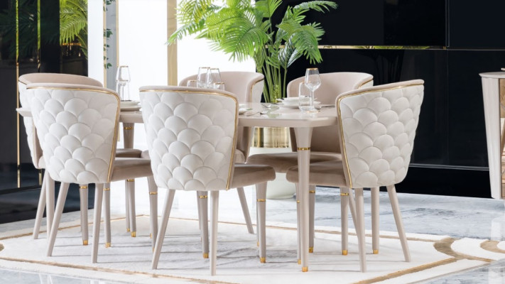 Comedor conjunto de 6 sillas, conjunto de sillas de comedor, conjunto de muebles de grupo de comedor con respaldo.