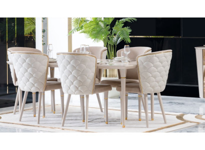 Comedor conjunto de 6 sillas, conjunto de sillas de comedor, conjunto de muebles de grupo de comedor con respaldo.