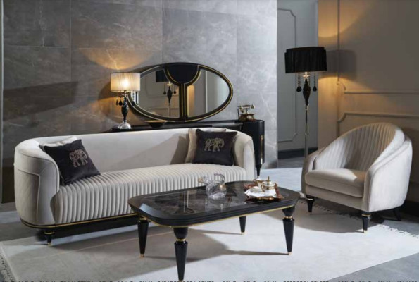 Sofá 3+1 asientos, mesa de centro conjunto de tela moderno diseño 3 piezas muebles nuevo