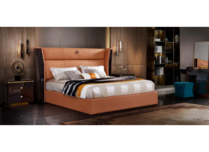 Conjunto de diseño de muebles de dormitorio de cuero 3 piezas con 2 mesitas de noche.