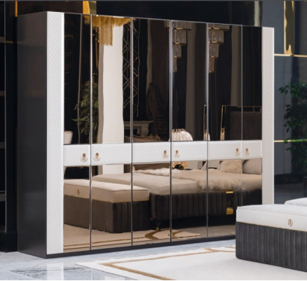 Dormitorio Juego completo Cama Mesita de noche Taburete 5 piezas Diseño Muebles de madera Conjuntos Nuevo