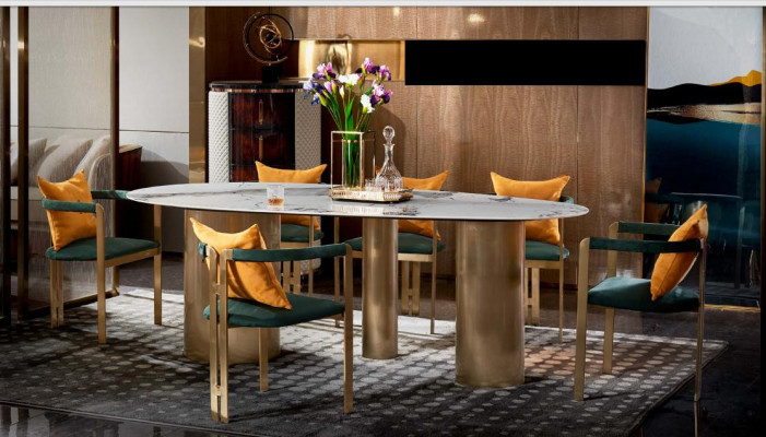 Mesa de comedor Conjunto de mesa de comedor 4 sillas con respaldo Muebles Mesas de comedor
