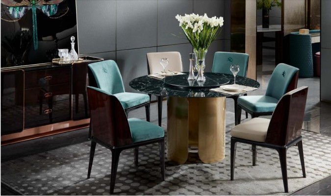 Silla azul comedor Sillas modernas Diseño de muebles de lujo Mobiliario de diseño nuevo