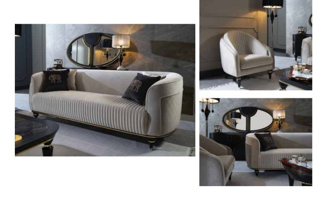 Sofá 3+1 asientos, mesa de centro conjunto de tela moderno diseño 3 piezas muebles nuevo