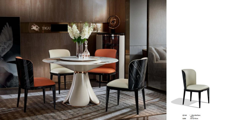 Silla Cuero Leche Madera Nuevo Creativo Diseño Moderno Muebles Lujo Comedor