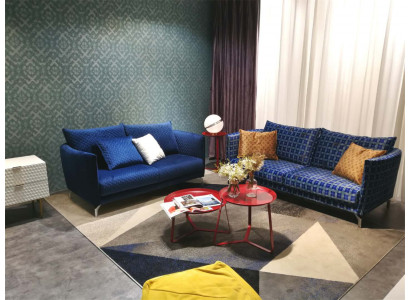 Diseño de lujo sofá de tela de sofá sofá de asientos acolchado de 3 plazas tela de tres plazas terciopelo