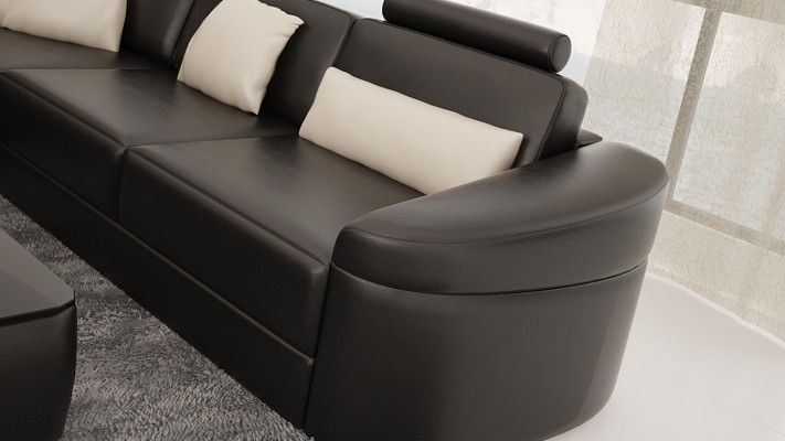 Sofá Moderno de Cuero Paisaje de Sala Sofá de Cuero Juego de Sofás Muebles Sofá Forma de U Nuevo