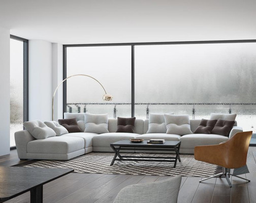 Sofá esquinero de sala de estar Sofá cama Sofá Sofás Conjunto de sofás en forma de L Conjunto de sofás de cuero Nuevo