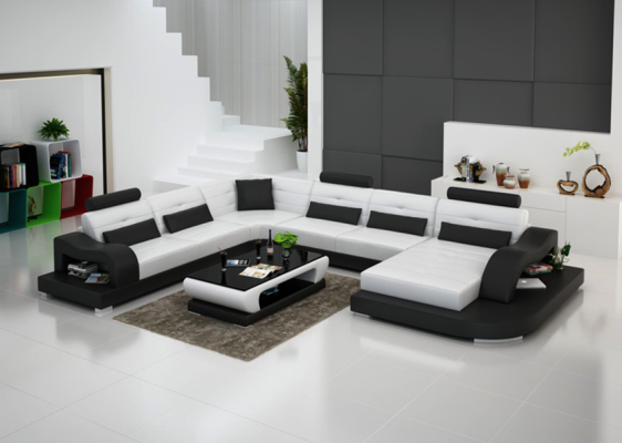 Sofá esquinero Sofá Sofá Acolchado Esquina Asiento Paisaje de vida Conjunto en forma de U