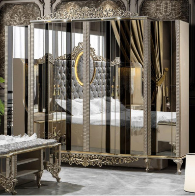 Armario de ropa armario de madera armarios de lujo dormitorio espejo