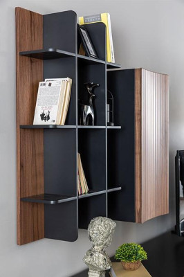 Mueble de televisión RTV, soporte para TV, estantes, aparador de madera marrón moderno para la sala de estar.