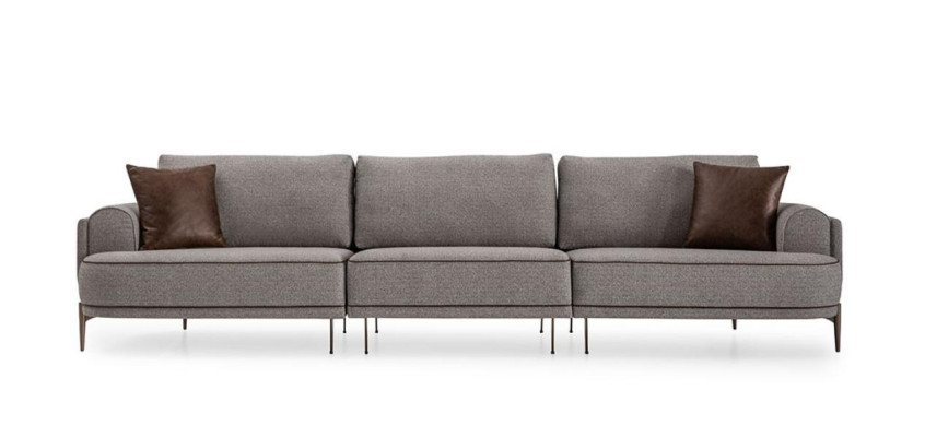 Sofá de tres plazas 3 plazas Sofá de tela Sofás Moderno Gris Tela Nuevo