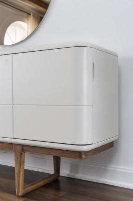 Aparador cómoda aparador espejo madera armarios de comedor conjunto blanco