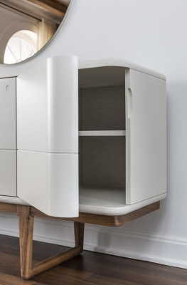 Aparador cómoda aparador espejo madera armarios de comedor conjunto blanco