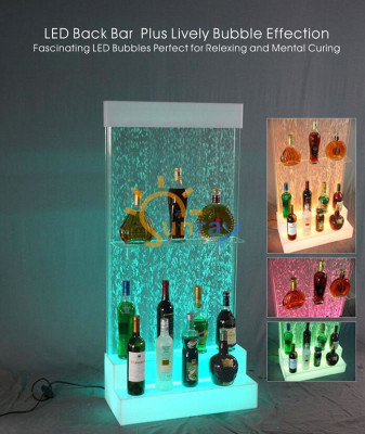 Diseñador LED Bar Estantes de pared de agua Barra Mostrador Mueble de estantería