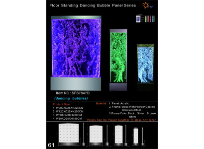 Columna de agua, pared de agua, cascada de agua, diseño de lujo de LED, mobiliario de metal.