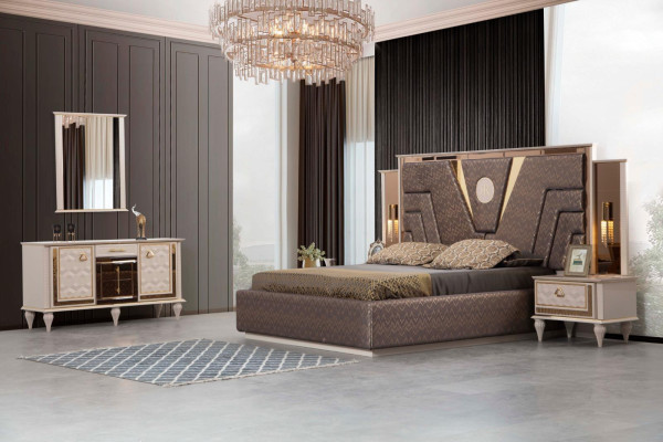 Crear un ambiente acogedor. Conjunto de dormitorio moderno.