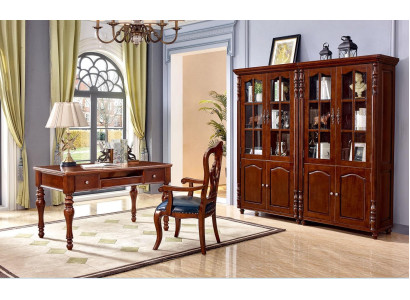 Juego de oficina Escritorio Estudio 4 piezas. Silla 2x Librería Mobiliario de oficina.