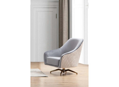 Diseño de sofá, tapizado textil, moderno, sofisticado, silla giratoria de madera para sala de estar.