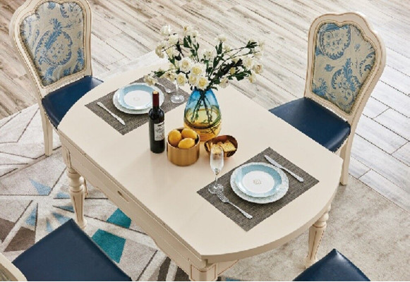 Mesa redonda de estilo barroco Mesa clásica de comedor Muebles Mesas de madera Muebles nuevos