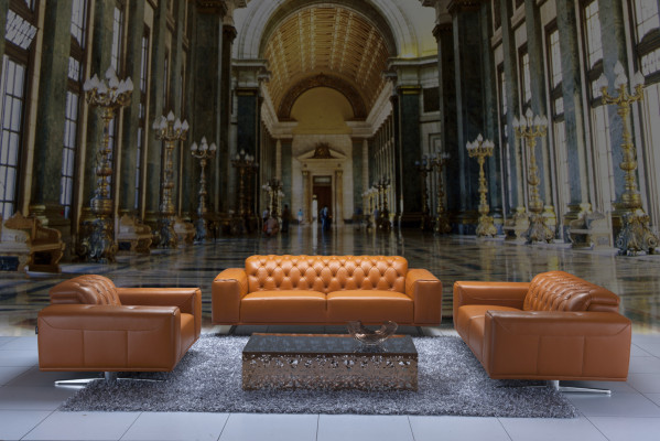 Chesterfield Set de sofá Marrón sofá de cuero Sofá Sofá Clásico nuevo