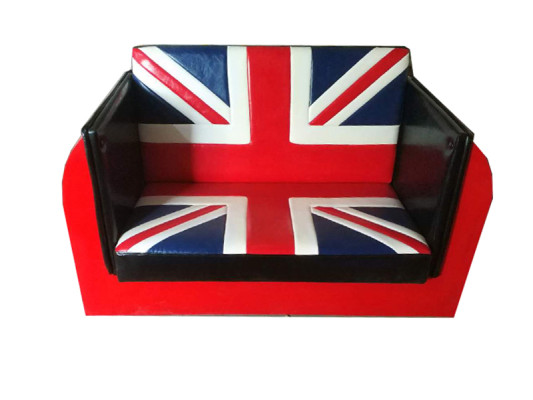 Sofá de garaje de automóvil Union Jack Retro Muebles para Coche Sofá Couch Tapizado de Dos Plazas