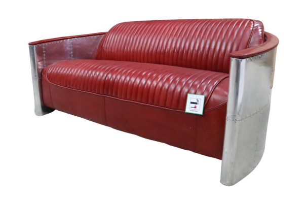 Sofá de cuero Sofá Tapizado Sofá de aluminio de tres plazas de lujo vintage Muebles Sofás nuevos