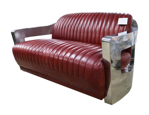 Sofá vintage de 2 plazas, sofá de cuero retro, sofá, sofá, tapizado, nuevo de dos plazas.