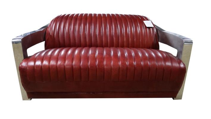 Sofá vintage de 2 plazas, sofá de cuero retro, sofá, sofá, tapizado, nuevo de dos plazas.