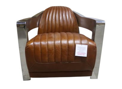 Sillón de cuero auténtico diseño vintage Sillón diseño aviador muebles cuero