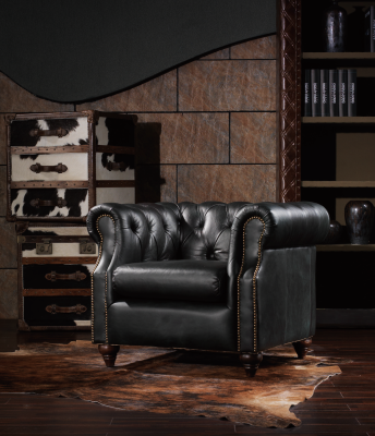 Sillón Chesterfield vintage, sillón de salón, sillón de cóctel, sofá de club, sofá de televisión, nuevo.