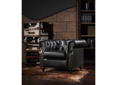 Sillón Chesterfield vintage, sillón de salón, sillón de cóctel, sofá de club, sofá de televisión, nuevo.