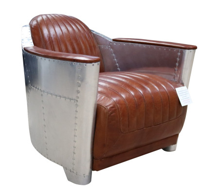 Sofá de cuero Sofá Sofá Tapi Butaca Sofás Sofás Avión Aviador Aluminio