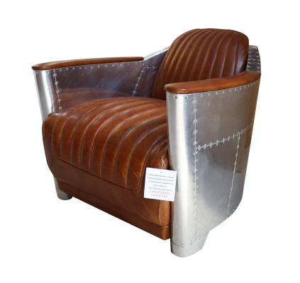 Sofá de cuero Sofá Sofá Tapi Butaca Sofás Sofás Avión Aviador Aluminio